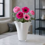 Mondgeblazen Witte Glazen Vaas – Bloemvorm