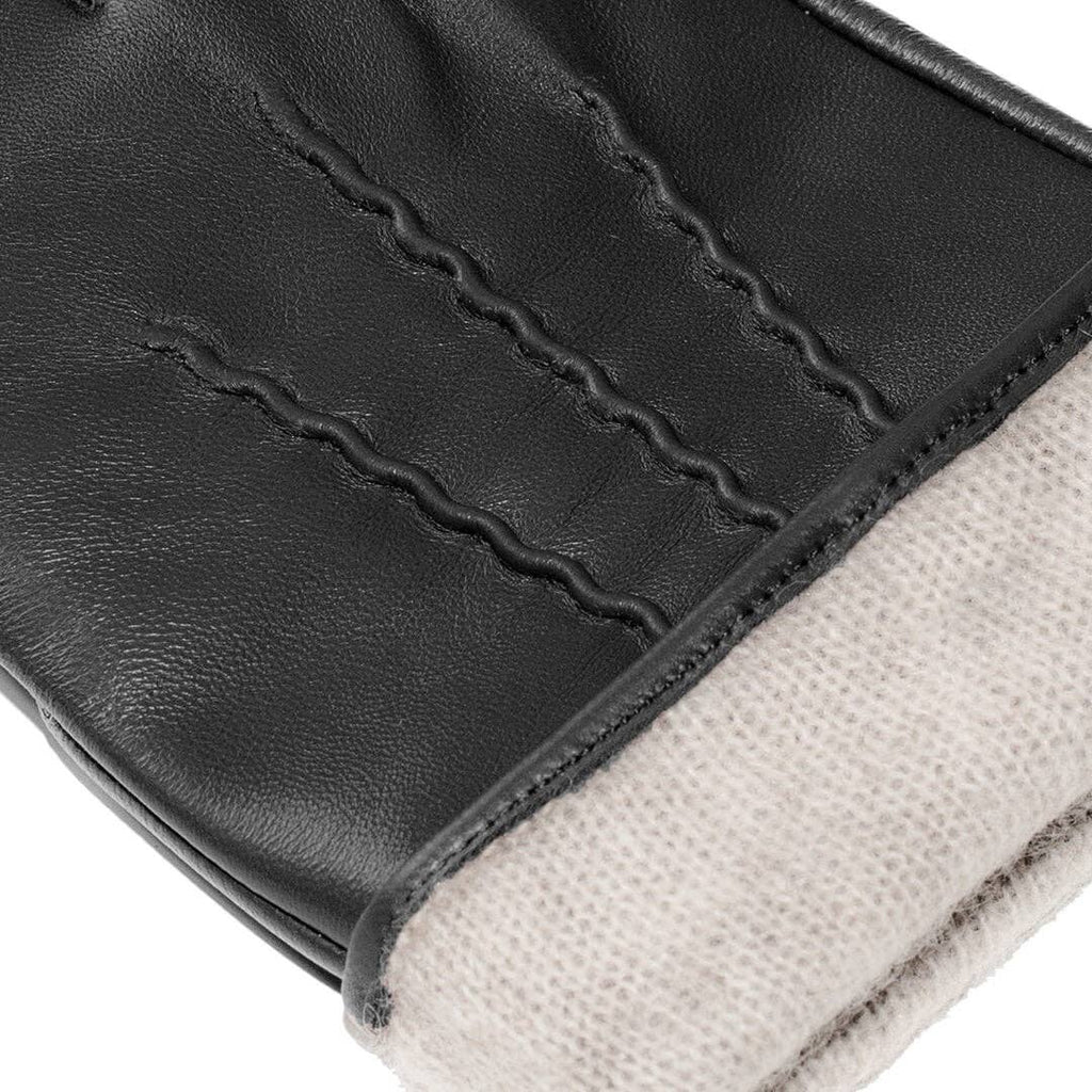 Luxe zwart leren touchscreenhandschoenen voor heren