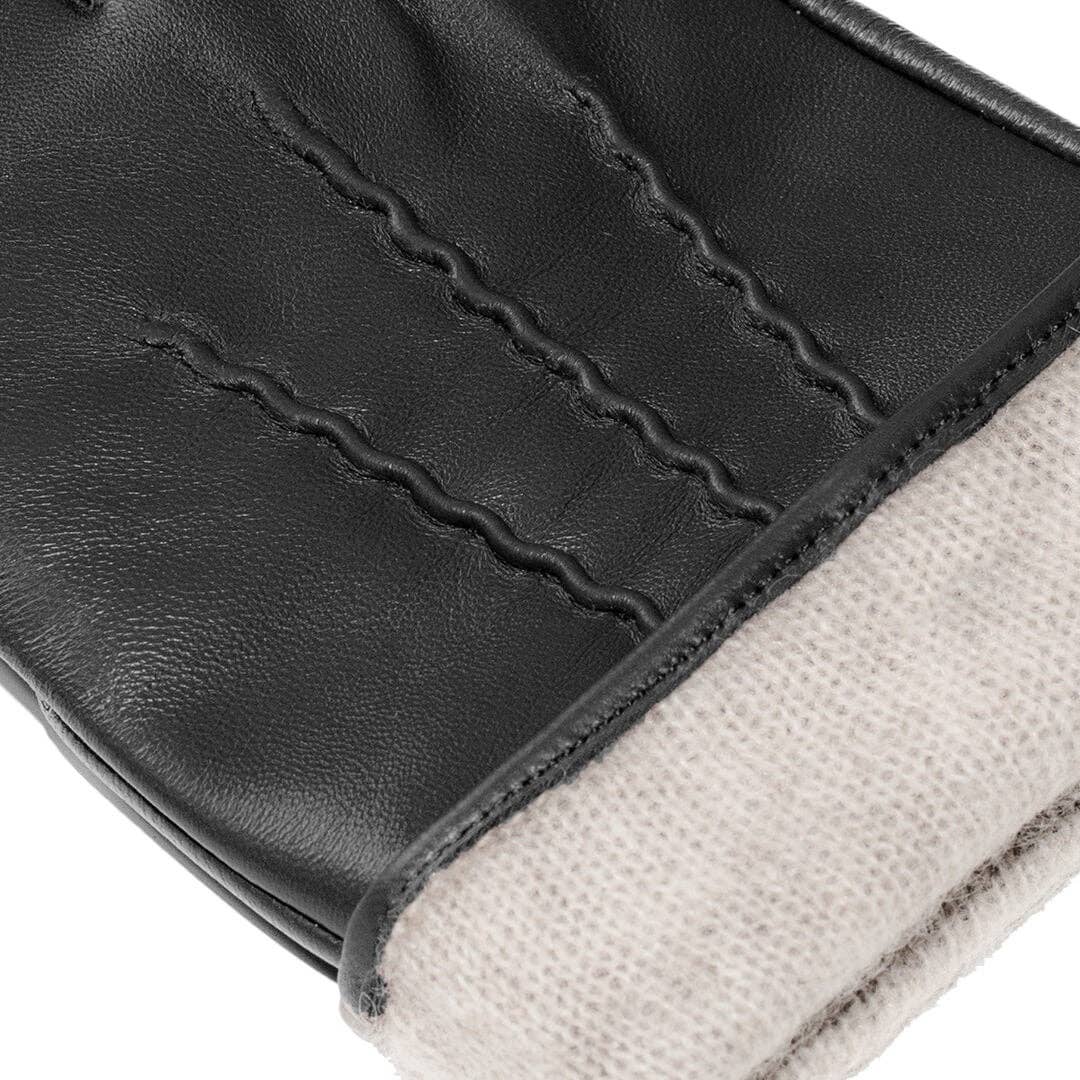 Luxe zwart leren touchscreenhandschoenen voor heren