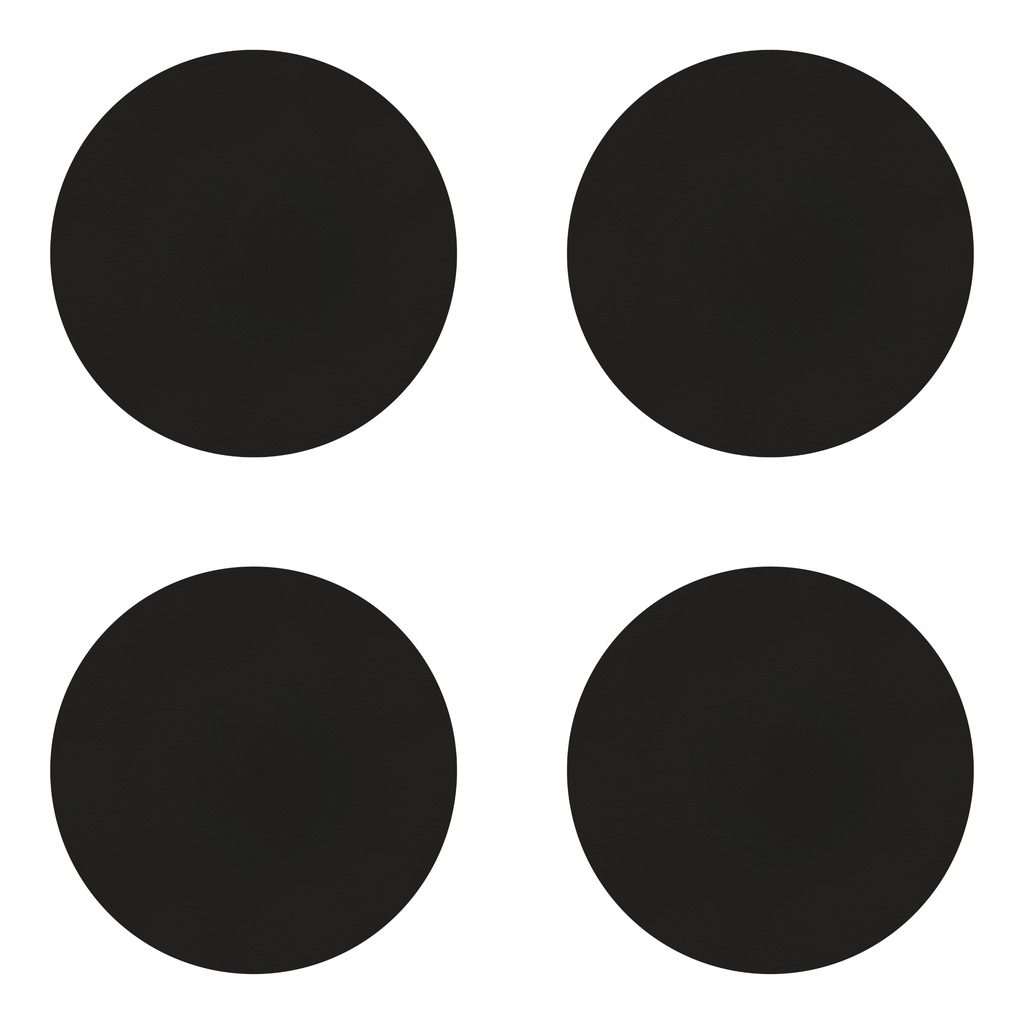 Glasonderzetters TOGO – Set van 4, Zwart