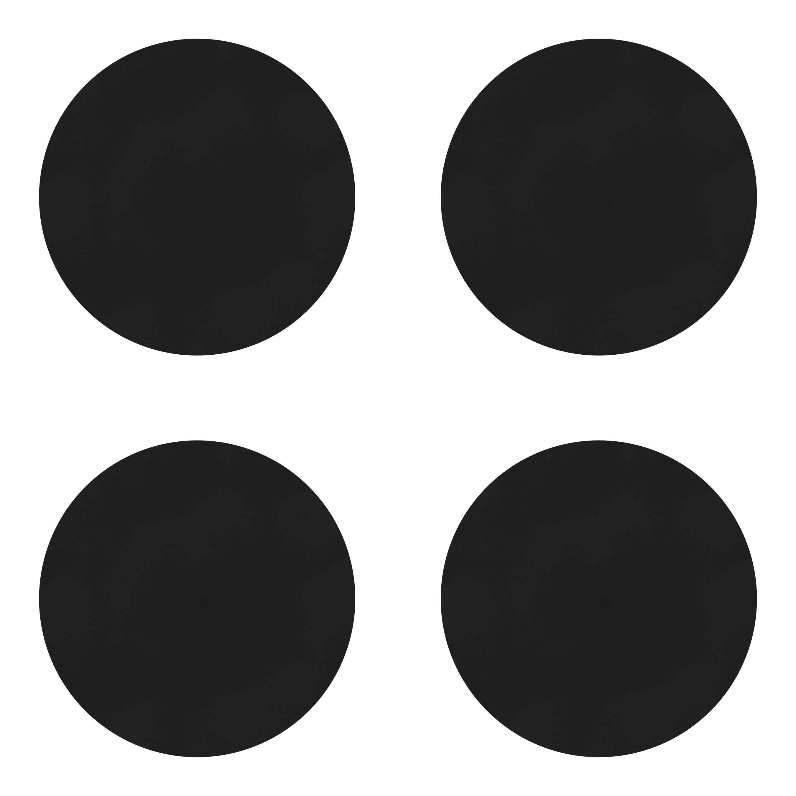 Glasonderzetters TOGO – Set van 4, Zwart