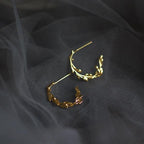 Oorringen Laurel Goud Vermeil – Elegant Bladmotief