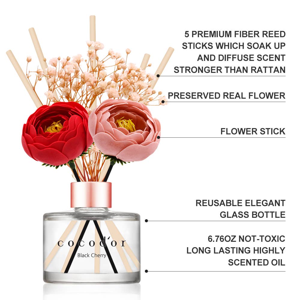 Diffuser met Echte Bloemen – Lovely Pioenroos (200 ml)