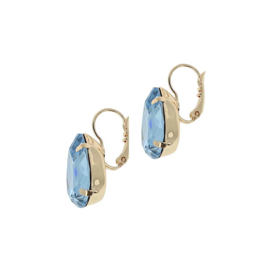 Lacrima Light Sapphire oorhangers – goud & blauw
