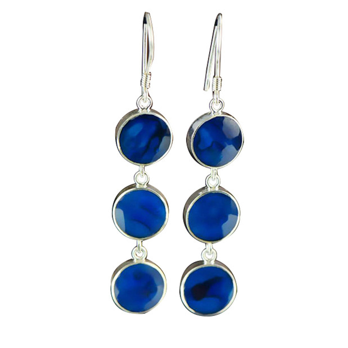Oorbellen Abalone Blauw – Handgemaakt met 925 zilver