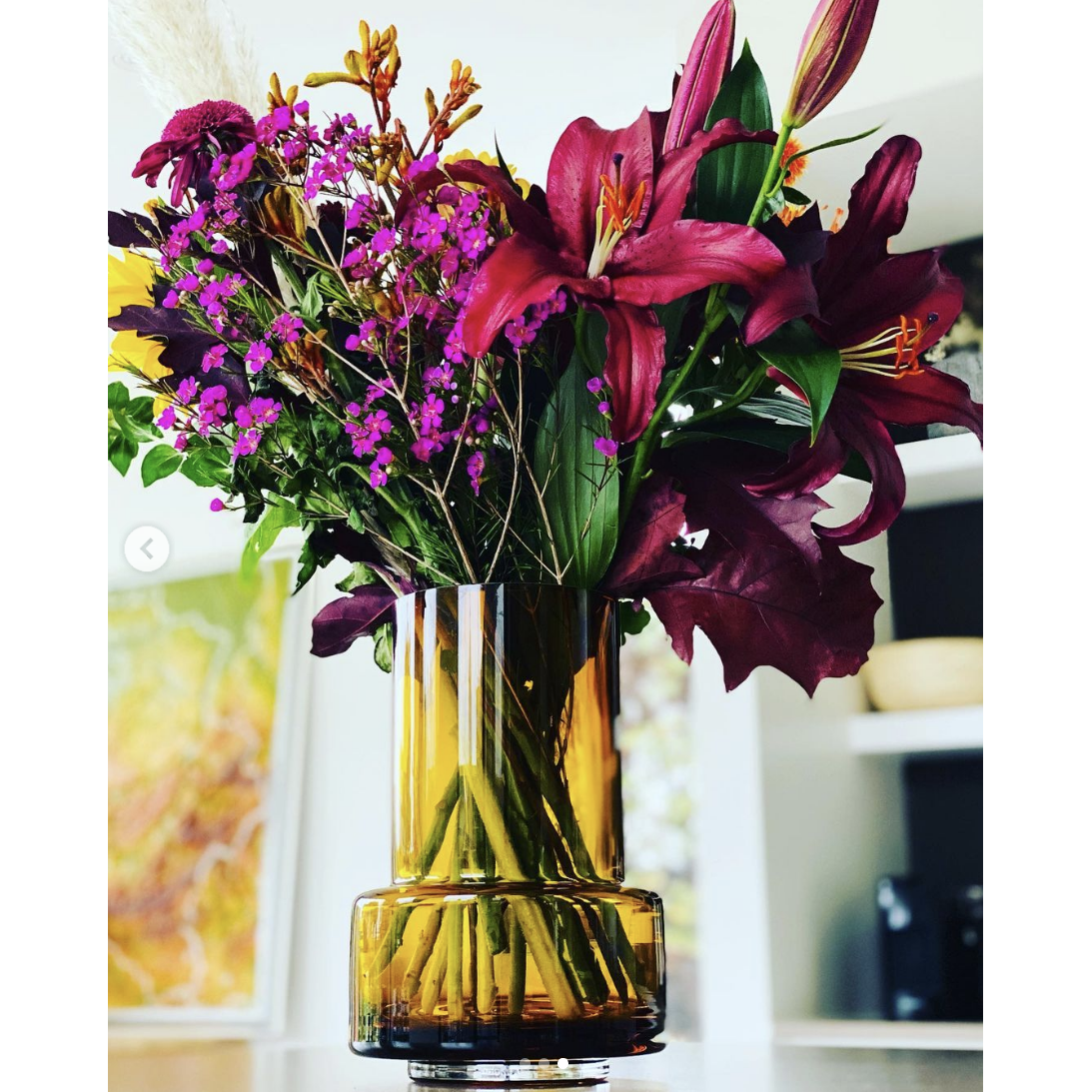 Luxe Designvaas TYLER 25 – Amber | Art Deco Elegantie in 9 mm Glas