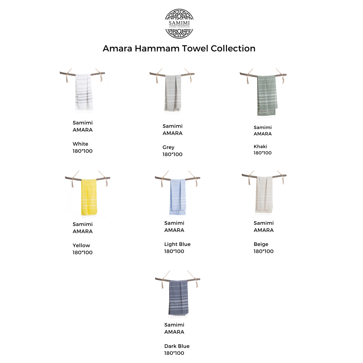 Samimi Amara Luxe Hamamdoek Wit 180x100 cm