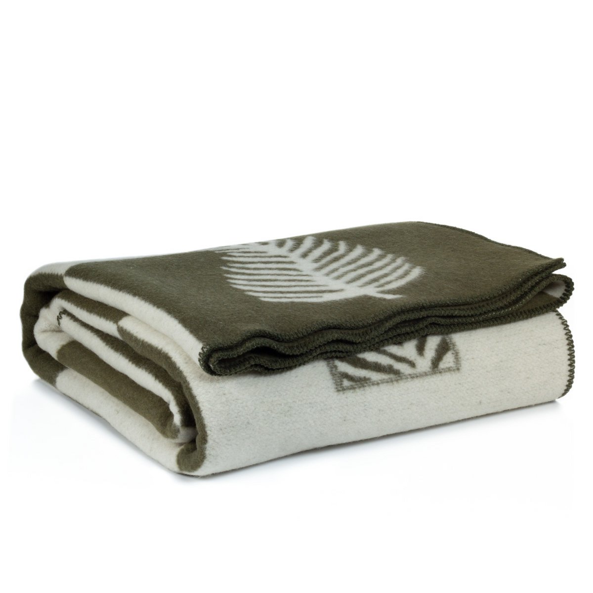 Luxe Merinowollen Beddeken LEAF – Groen