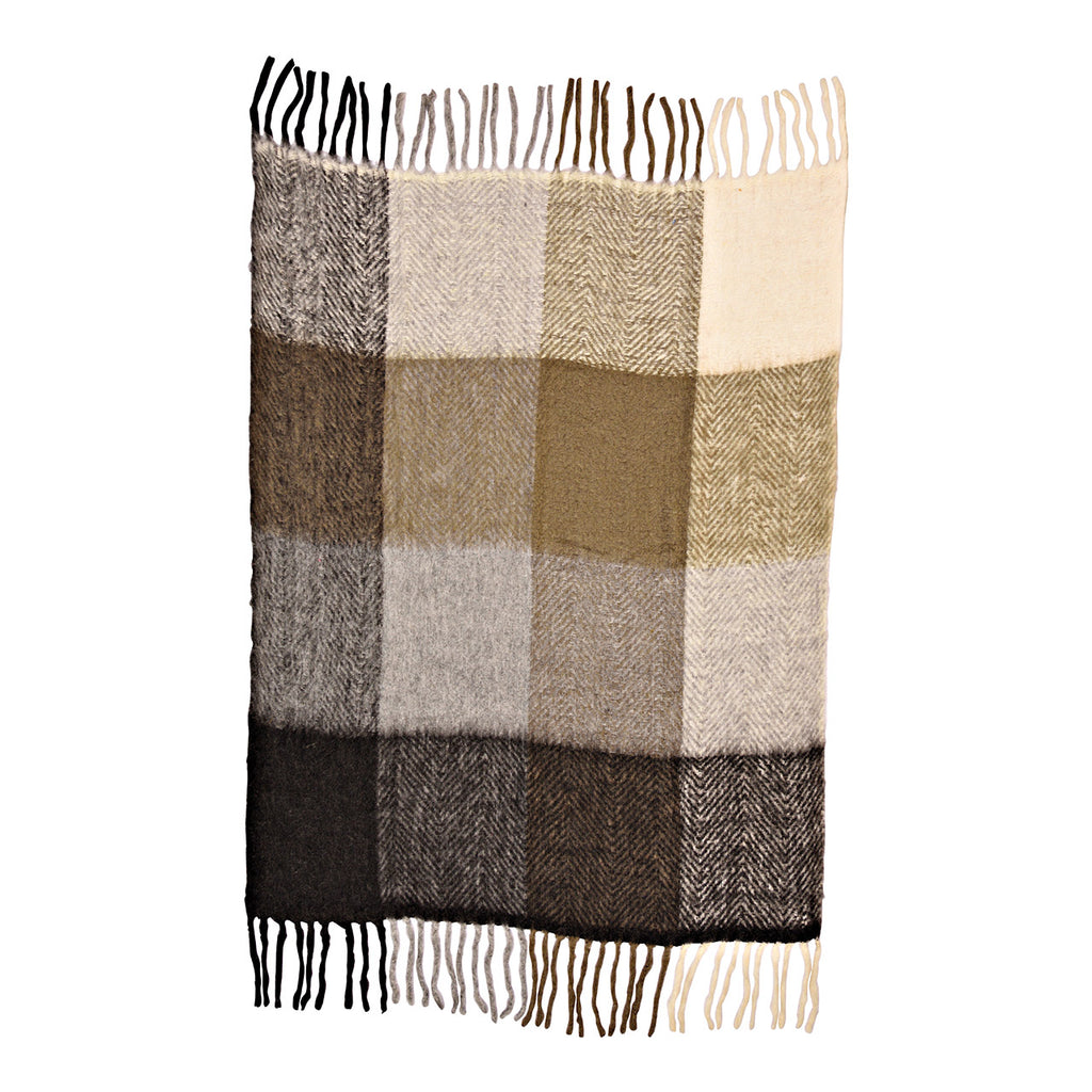 Geruite sprei van textiel – Grijs | 130 × 170 cm