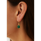 Cat Oorbellen met Groene Onyx – Verguld Sterling Zilver
