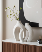 Philae Keramieken Vazen Duo – Wit | Handgemaakt Design