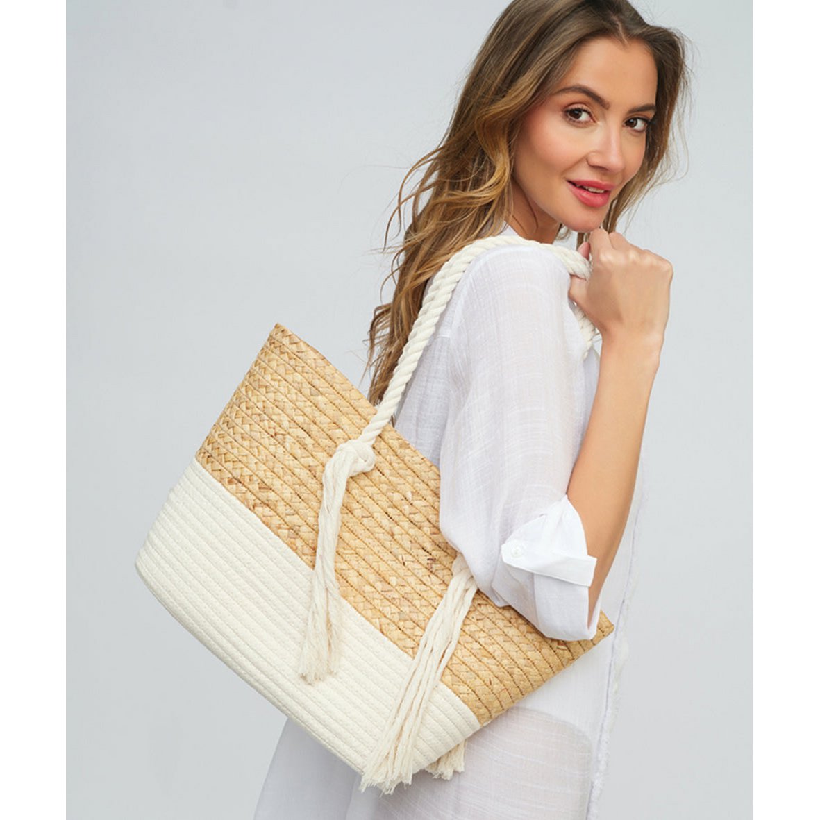 Pia Rossini Hampton Stro Strandtas Naturel – Naturel