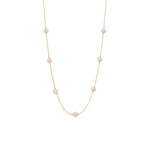 Nora Ketting met Roze Chalcedoon 40 cm – Verguld Sterling Zilver