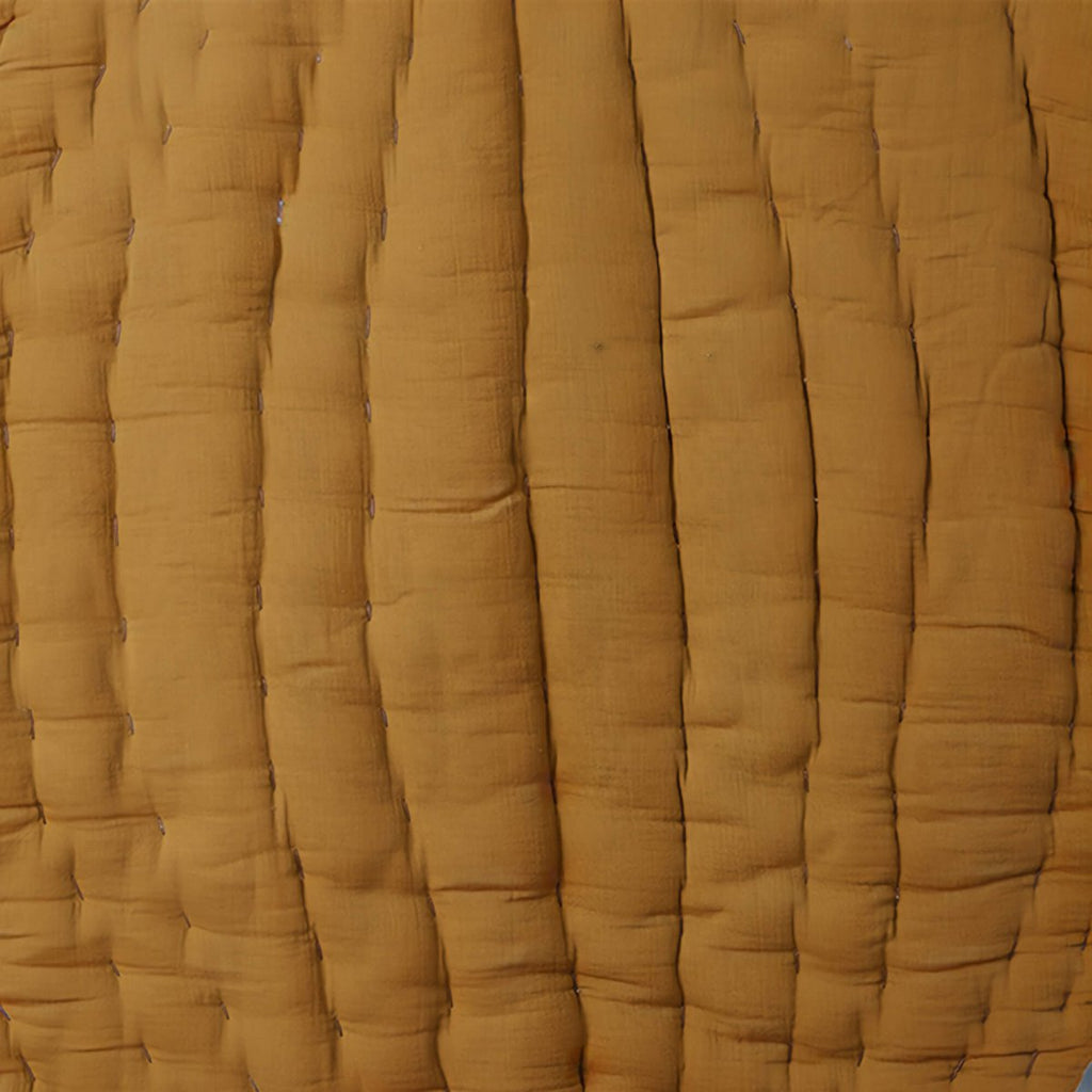 Biologische Mousseline Speelmat – Bladvorm | Mosterd