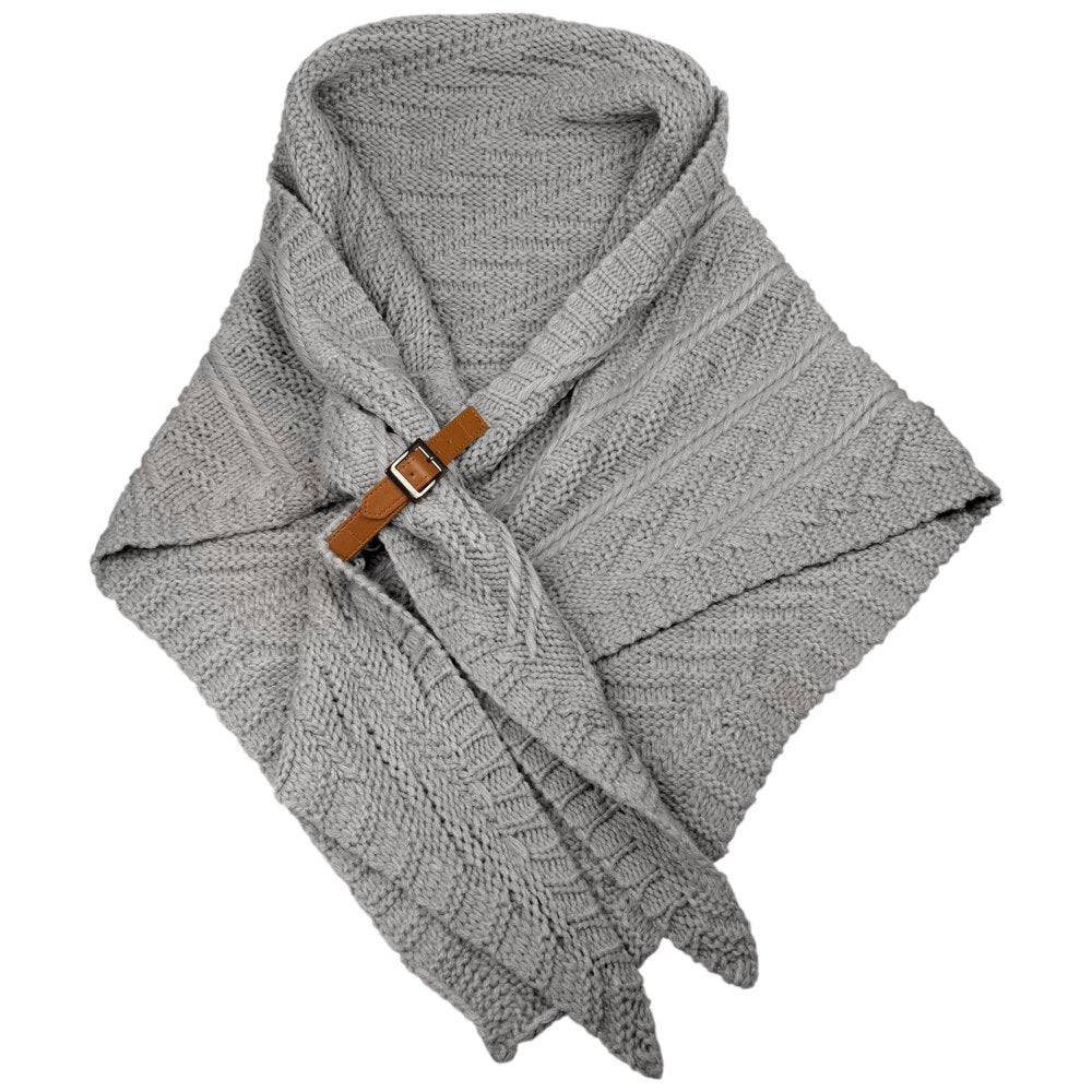 Omslagdoek Fleur Grijs – Tijdloos, gebreid & elegant