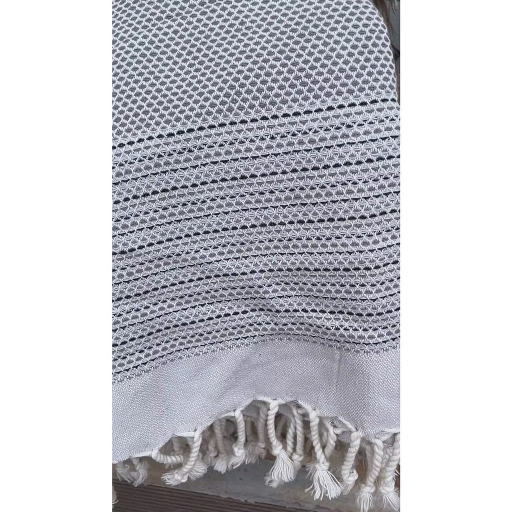 Samimi Pharao Luxe Hamamdoek Antraciet/Zwart 180x100 cm