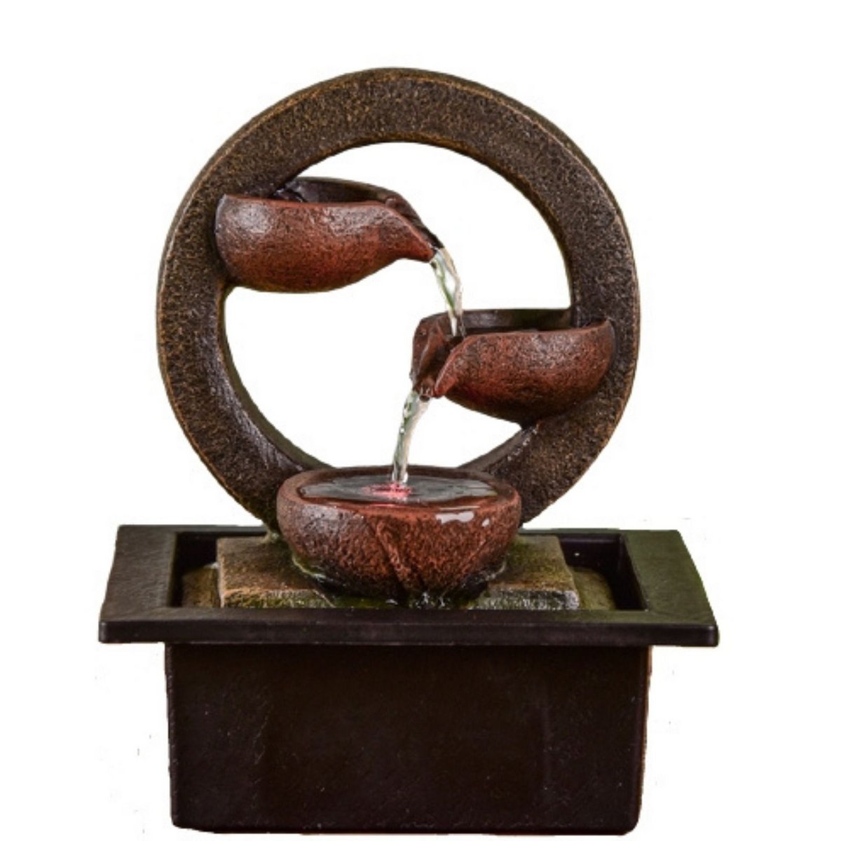 Binnenfontein - Terai - Zen Decor Idee - Kleurrijk ledlicht - Waterstroomcascade - Ontspannend sfeercadeau