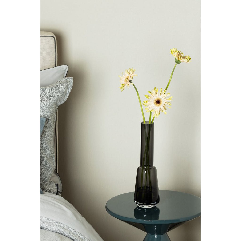 Luxe Designvaas TYLER 14 – Retro Elegantie in Grijs Glas