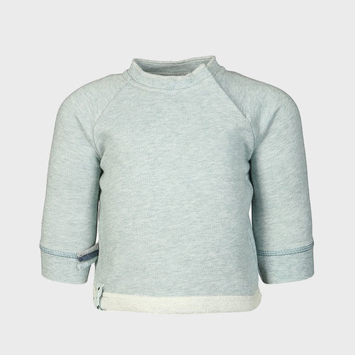 Biologische babysweater – aqua melange