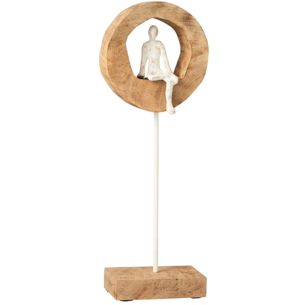 J-Line decoratie Denker Ring Hoog – naturel/wit