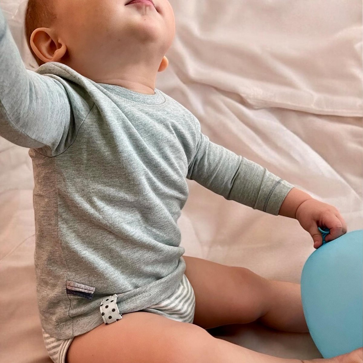 OrganicEra Biologisch baby L/S T-shirt body, aqua