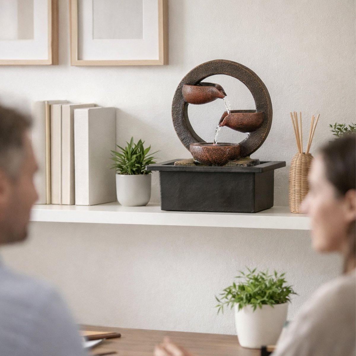 Binnenfontein - Terai - Zen Decor Idee - Kleurrijk ledlicht - Waterstroomcascade - Ontspannend sfeercadeau
