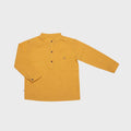 Biologisch mousseline kindershirt met lange mouwen – mosterd