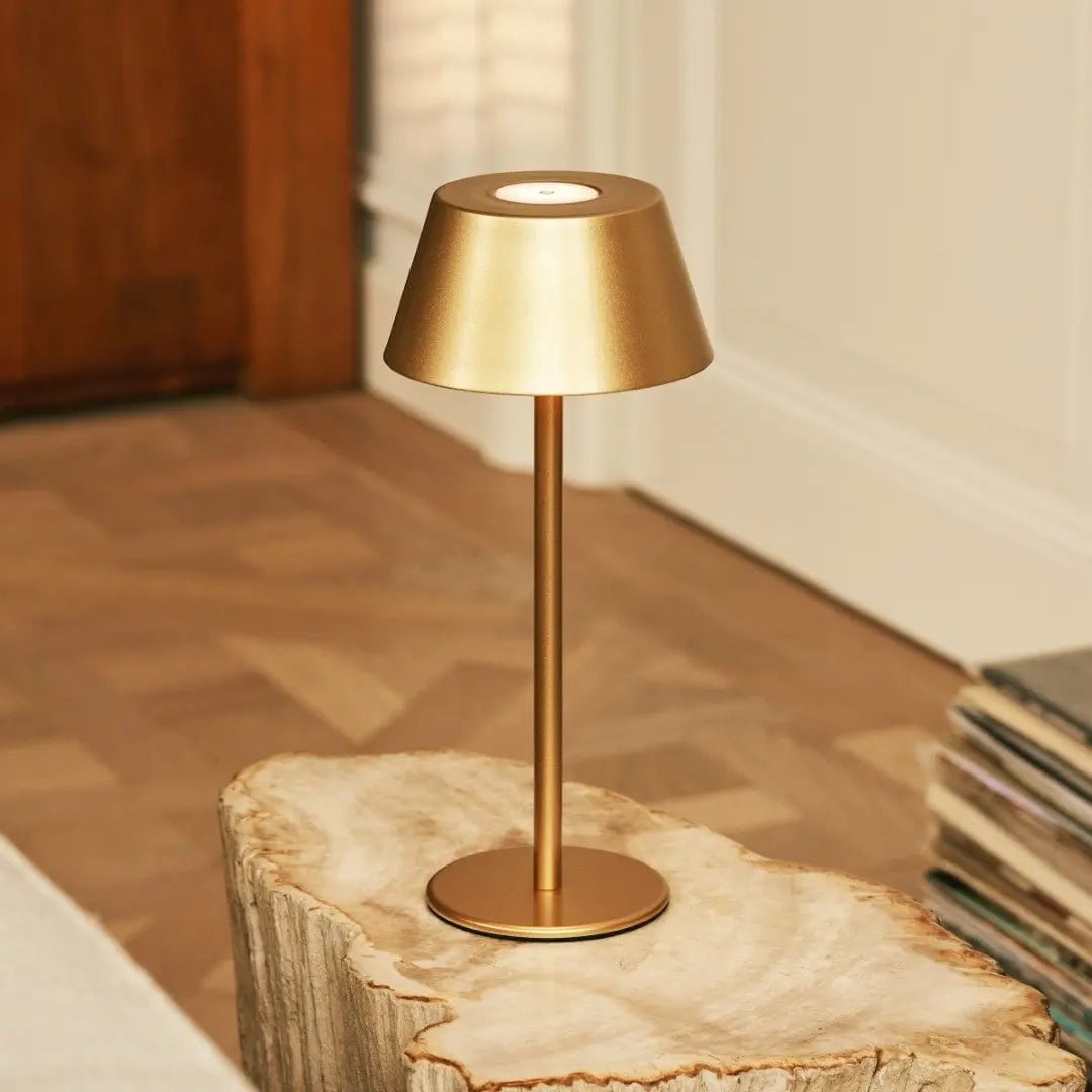 Milou Gold Oplaadbare Tafellamp – Modern design in goud