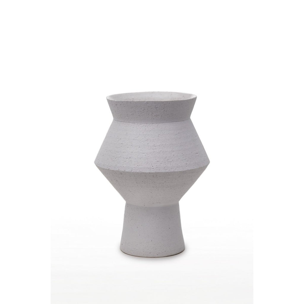 Designvaas CUZCO 27 – Wit Mat met Grijze Spikkels | Trendy & Sculpturaal