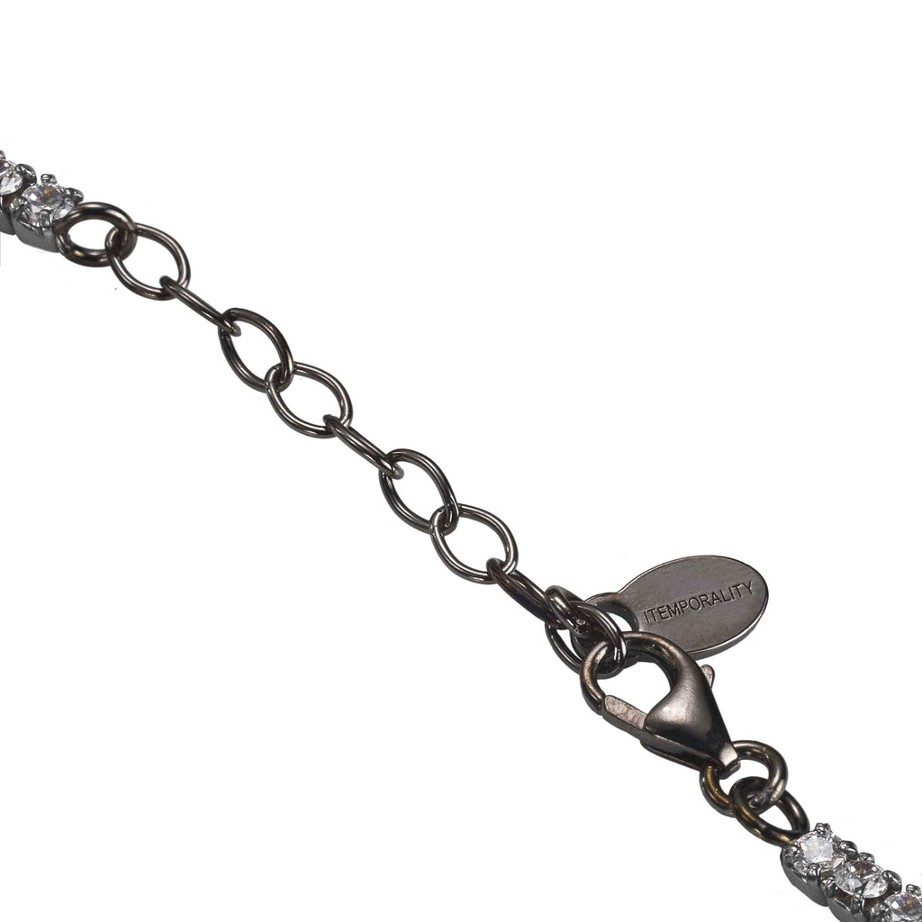 Zwarte armband met witte zirkonen – Luna Negra