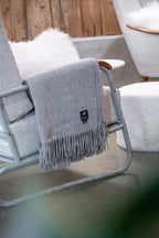 Luxe Alpaca Wollen Plaid – 200 x 150 cm | Antraciet en Lichtgrijs