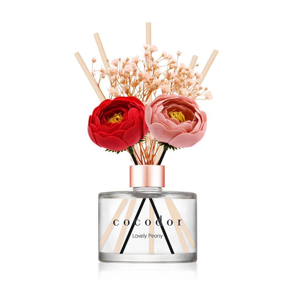 Diffuser met Echte Bloemen – Lovely Pioenroos (200 ml)
