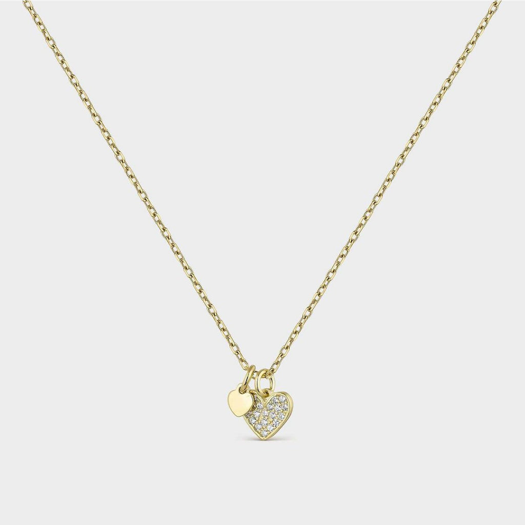 Ketting met hartje met witte zirkonia – verguld zilver