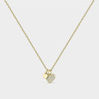 Ketting met hartje met witte zirkonia – verguld zilver