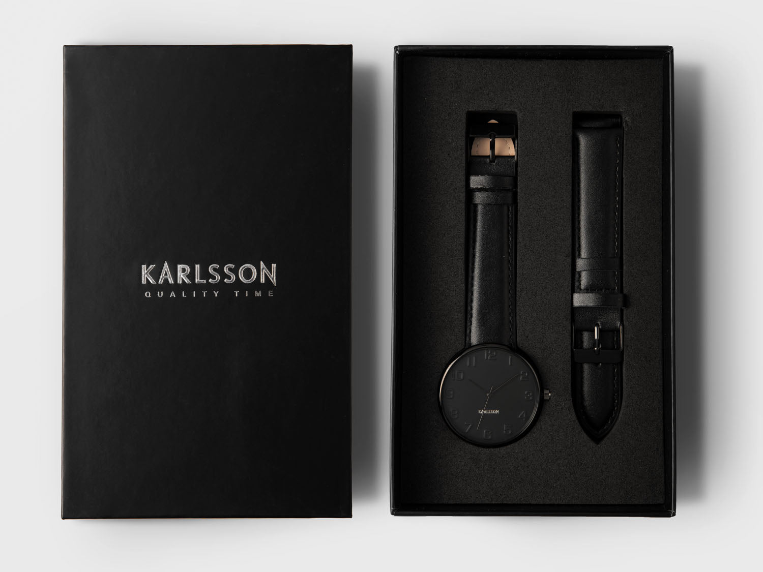 Strakke herenhorloge van Karlsson - Mr. Black Steel – Tijdloos minimalisme