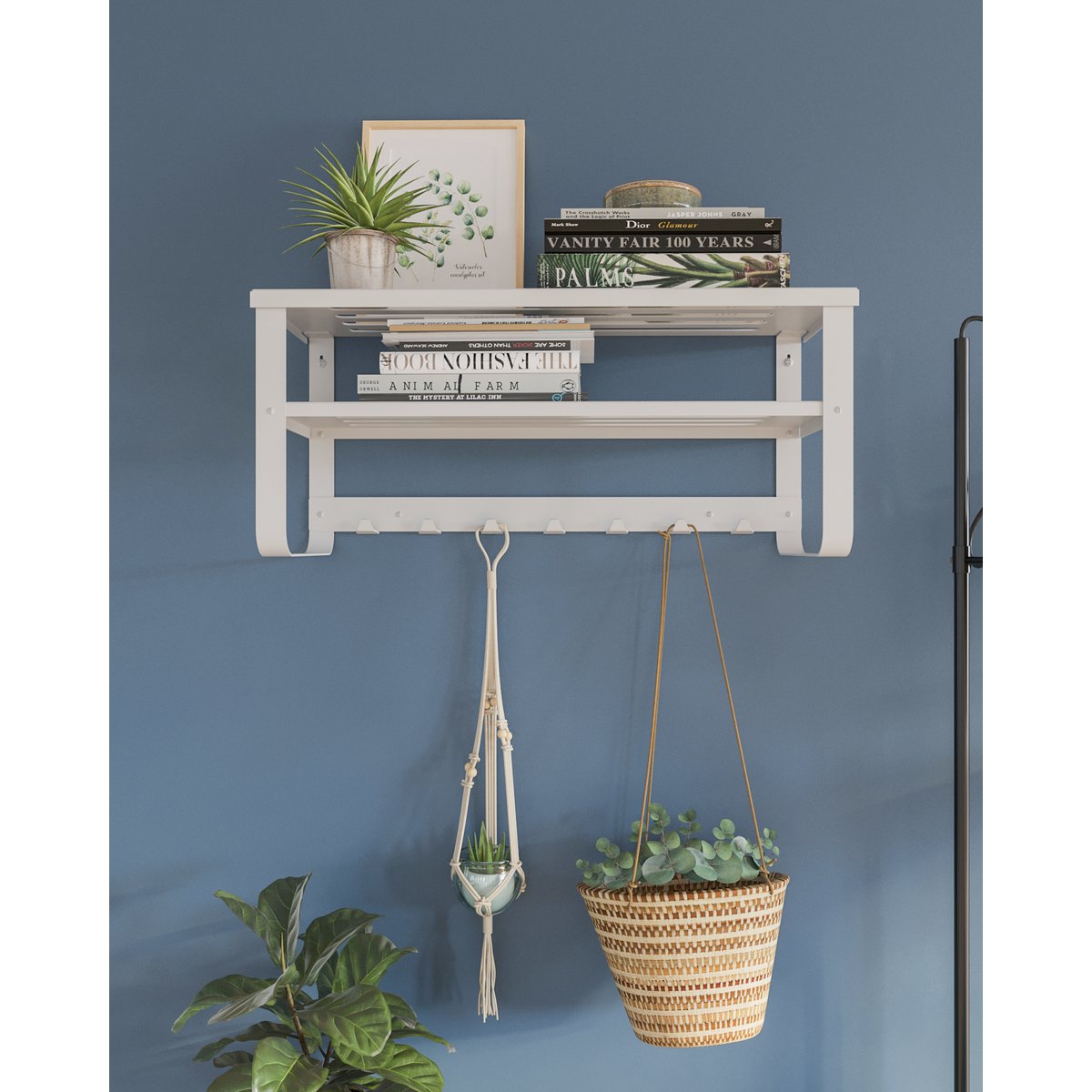 Gorillz Unify Wandkapstok met Hoedenplank – Wit