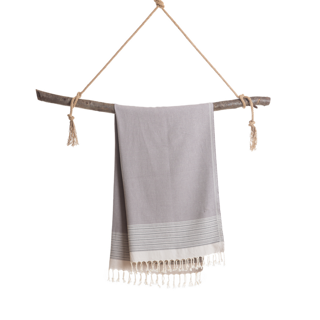 Samimi Pharao Luxe Hamamdoek Antraciet/Zwart 180x100 cm