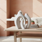 Philae Keramieken Vazen Duo – Wit | Handgemaakt Design