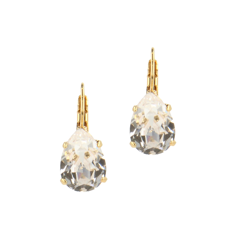 Lacrima Crystal oorhangers – goud & kristal