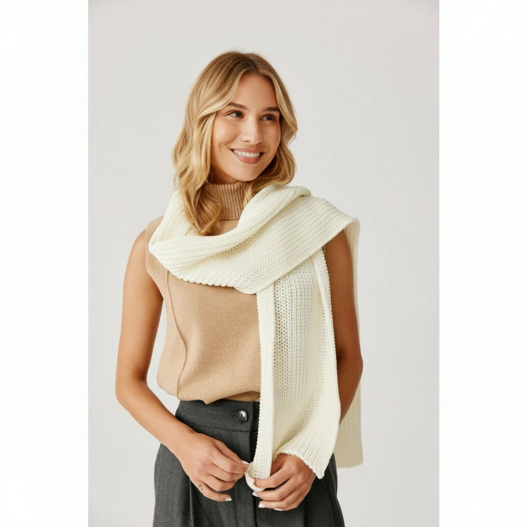 COCO Sjaal – 100% Merinowol | Gebroken wit