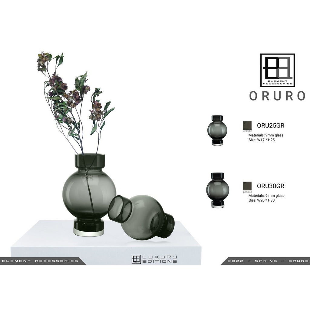 Luxe Designvaas ORU – Bolvorm & Cilindrisch | Minimalistisch Design in Dik Glas