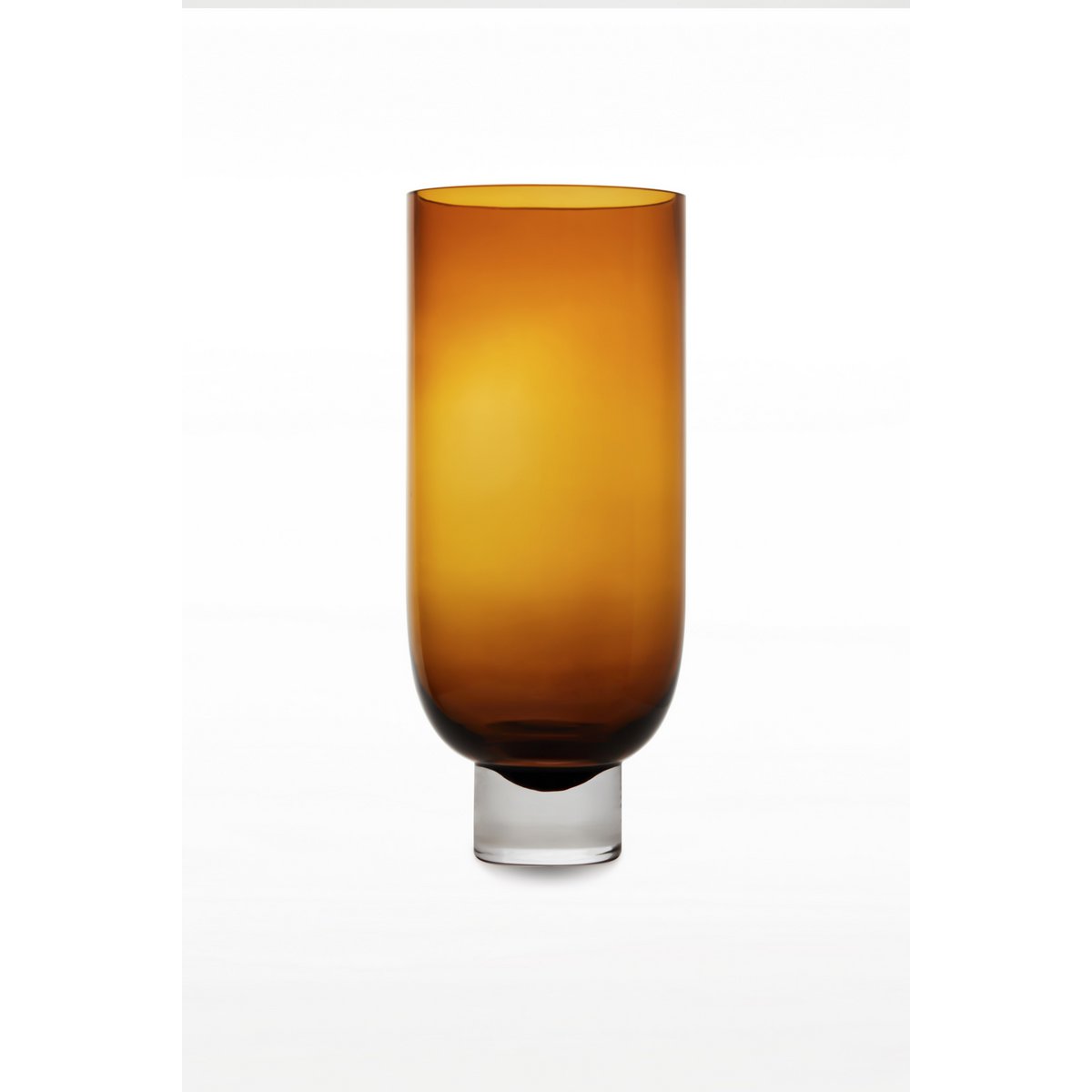 OMA 36 AM – Luxe Cilindervaas van 9 mm Glas in Amber | Tijdloos & Monumentaal