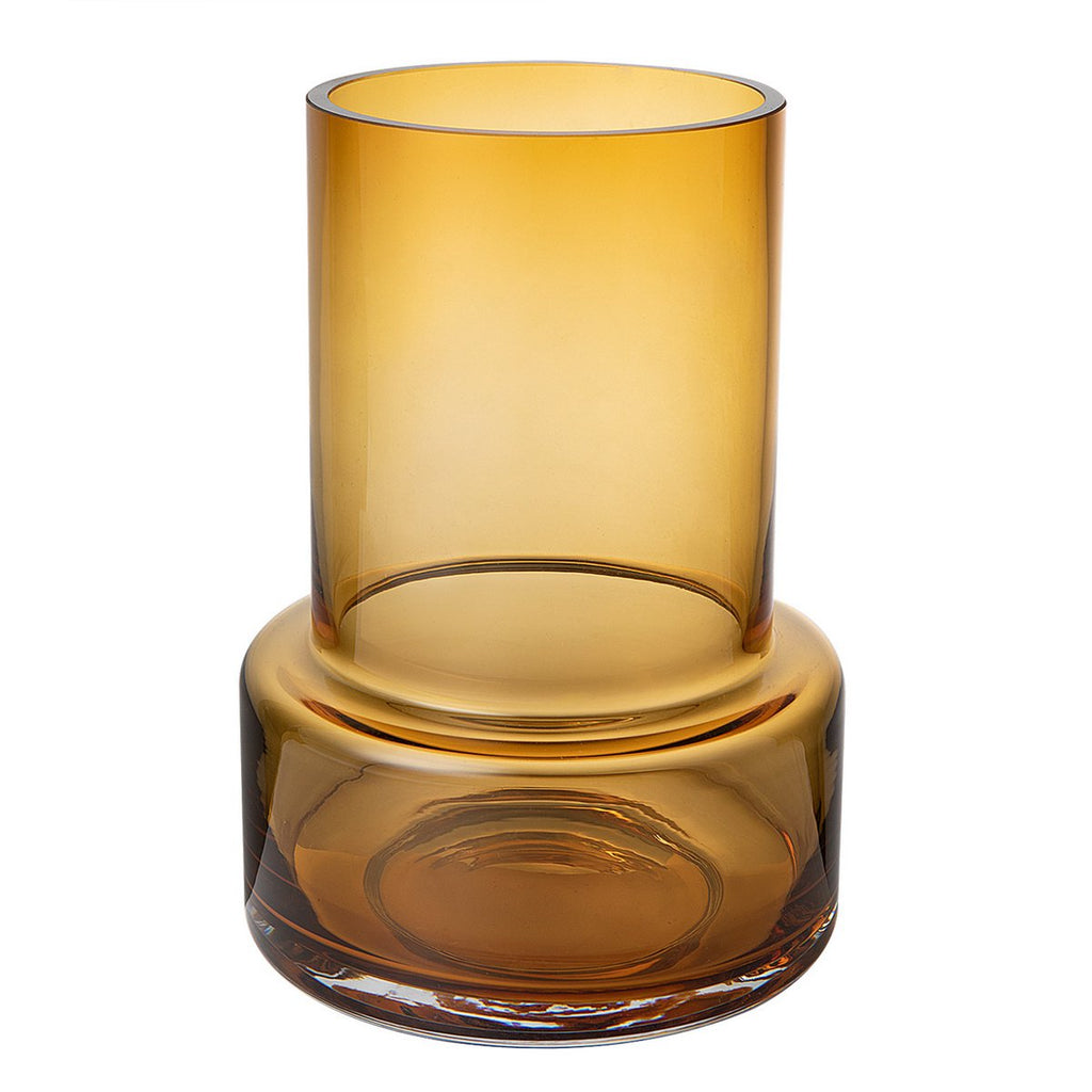 Luxe Designvaas TYLER 25 – Amber | Art Deco Elegantie in 9 mm Glas
