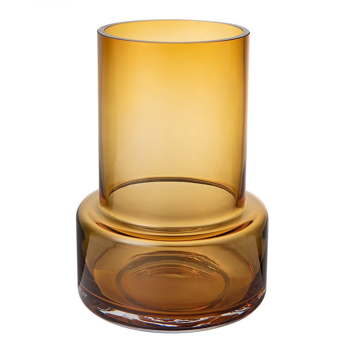 Luxe Designvaas TYLER 25 – Amber | Art Deco Elegantie in 9 mm Glas