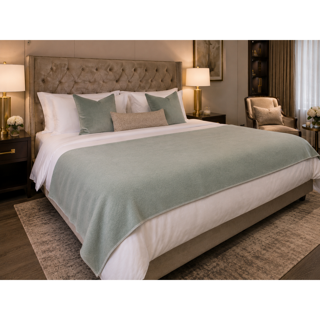 Wollen bedloper COOL MINT - 130 x 250 cm