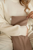 Warmtesjaal taupe – 70 cm | Biologisch lijnzaad