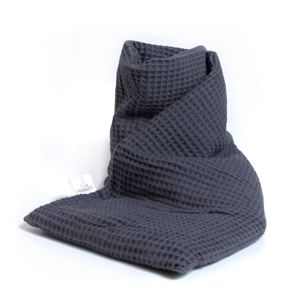 Warmtesjaal antraciet grof – 70 cm | Biologisch lijnzaad