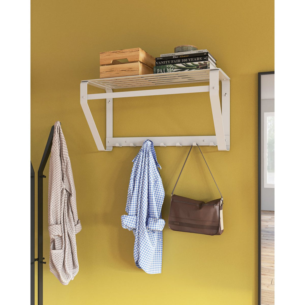 Gorillz Iron Wandkapstok met Hoedenplank – Wit