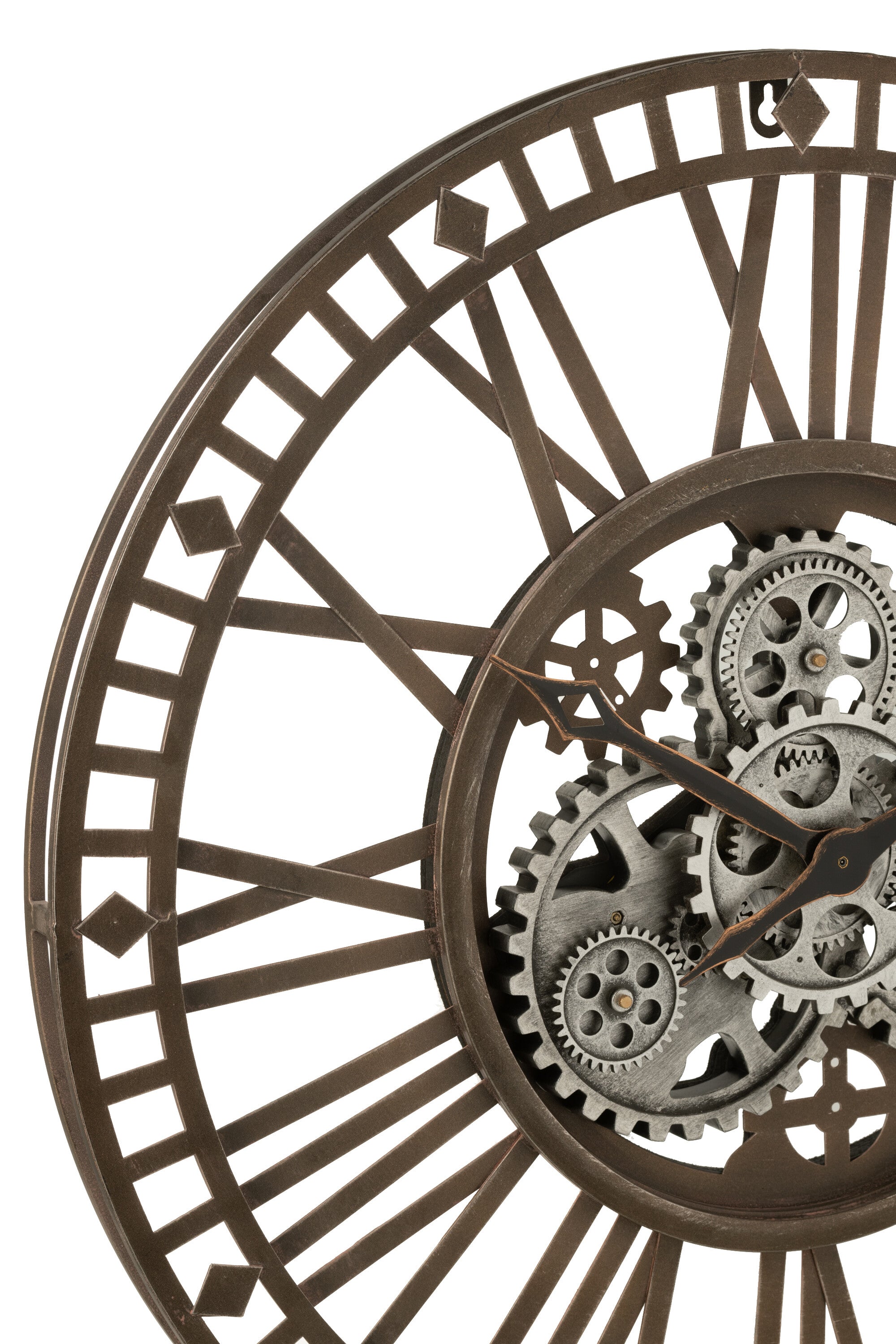 Wandklok Radars van J-Line – Romeinse Cijfers – Metaal – Goud – Ø60 cm