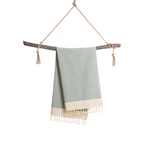 Samimi Manolia Luxe Hamamdoek Beige/Turquoise 180x100 cm